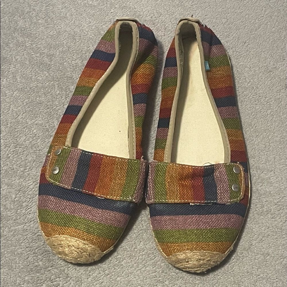 𝅺FREEWATERS canvas flat espadrilles vegan eco-friendly size 9 GUC